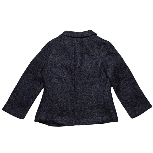 DKNY Women’s 10 Black Mohair Wool Blend Lined Short Jacket Blazer Coat Elegant - Picture 2 of 10